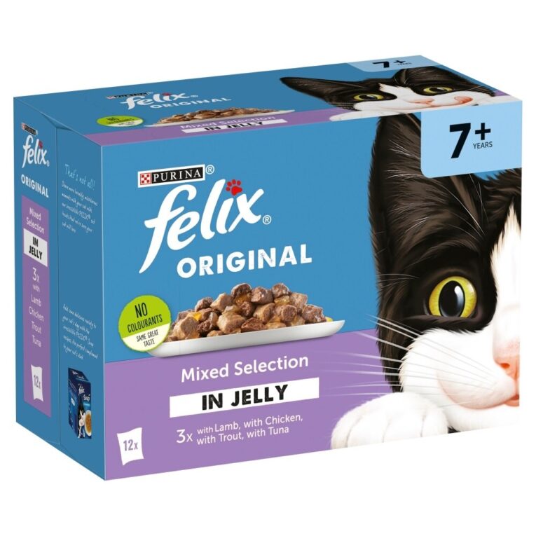 Felix Original Senior 7+ Mixed in Jelly Pouches 4 x 12 x 100g