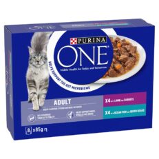 Purina One Adult Cat Fish & Lamb Pouches 5 x 8 x 85g