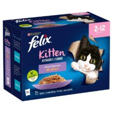 Felix As Good As It Looks Kitten Mixed Selection in Jelly Pouches 4 x 12 x 100g