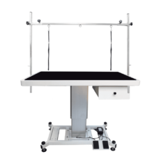 Titan Extreme Electric Table with Extreme H-Bar – Grey Frame and Black Top