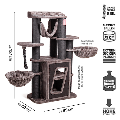 The Hudson scratching post (Black / Taupe)