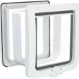 4-Way Cat Flap with Tunnel, White, 660 g, 24 × 28 cm